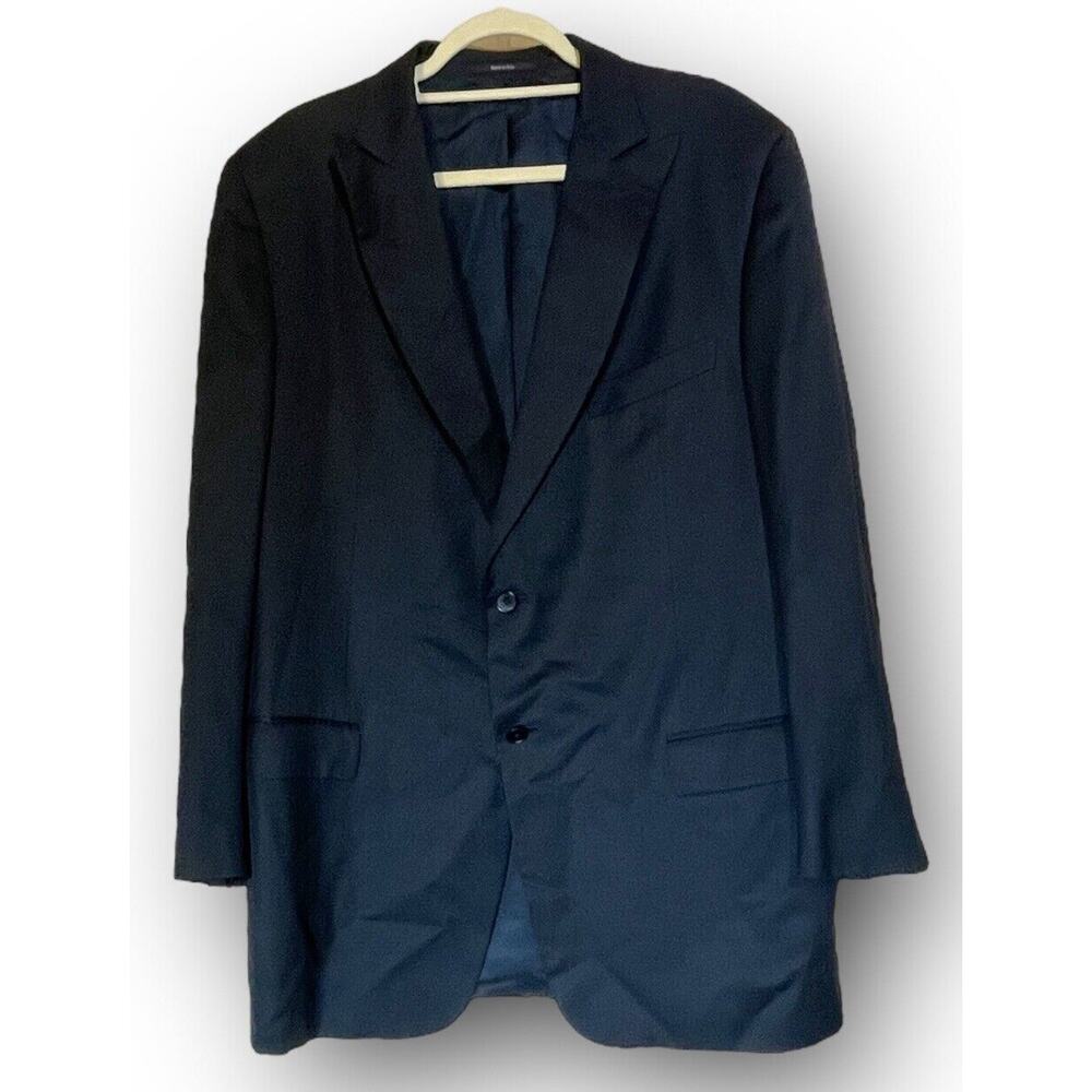 Ermenegildo Zegna Men Black‎ Blazer Jacket Size XL Wool Silk 22”x33”